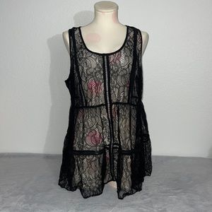 Torrid black lace tank sleeveless top